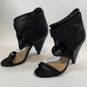 IRO Sumek Leather Mesh Booties Black